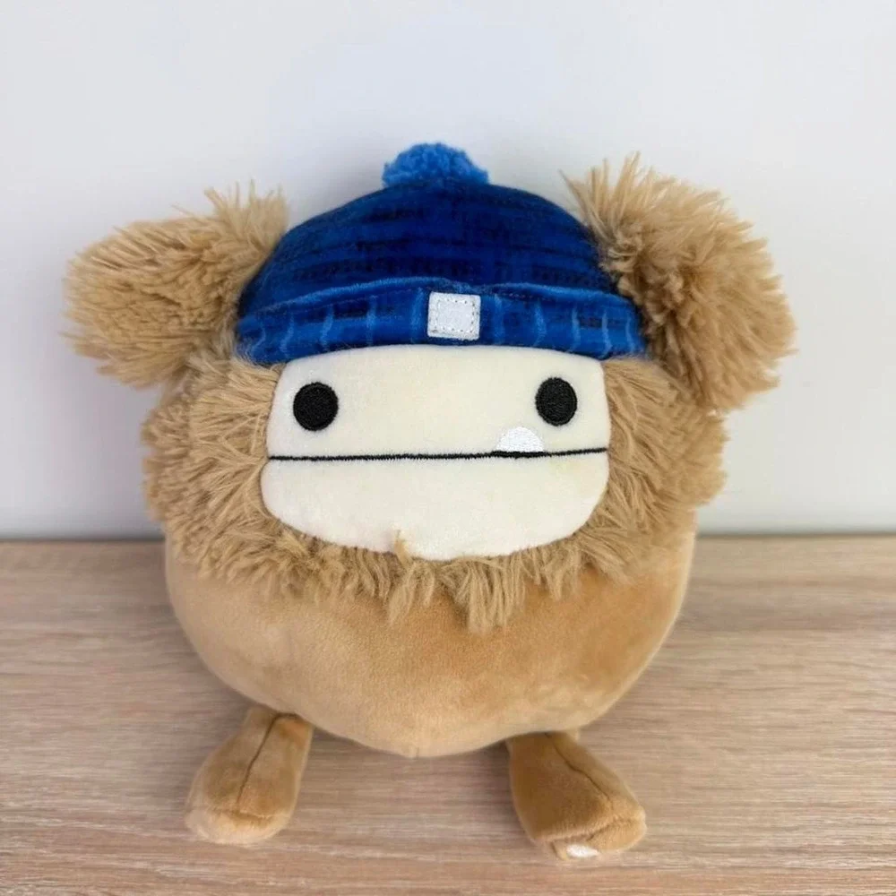 Squishmallow Brown Bear Blue Beanie Unique Stuffy